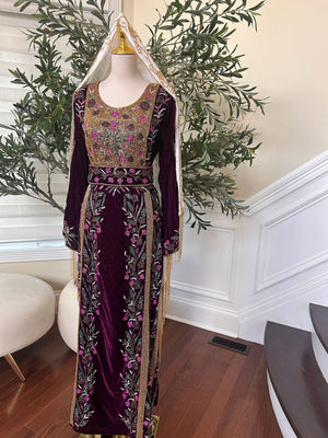 Purple Velvet Stone Thobe