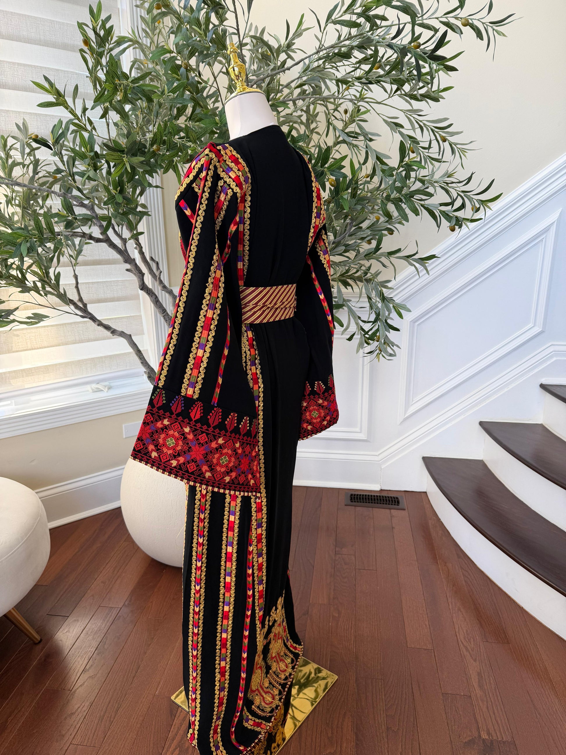 Black Embroidery Tatreez Traditional Thobe
