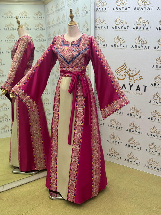 Pink Embroidery Tatreez Heritage Thobe