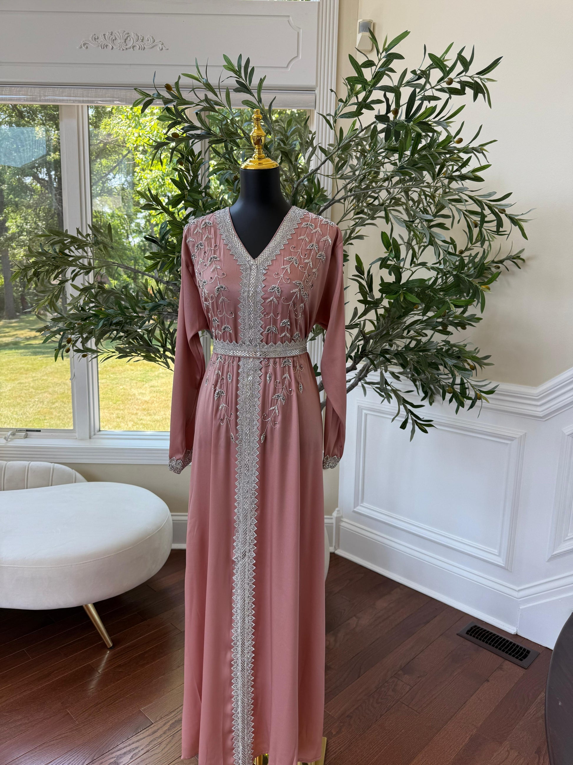 Pink Floral Kuftan