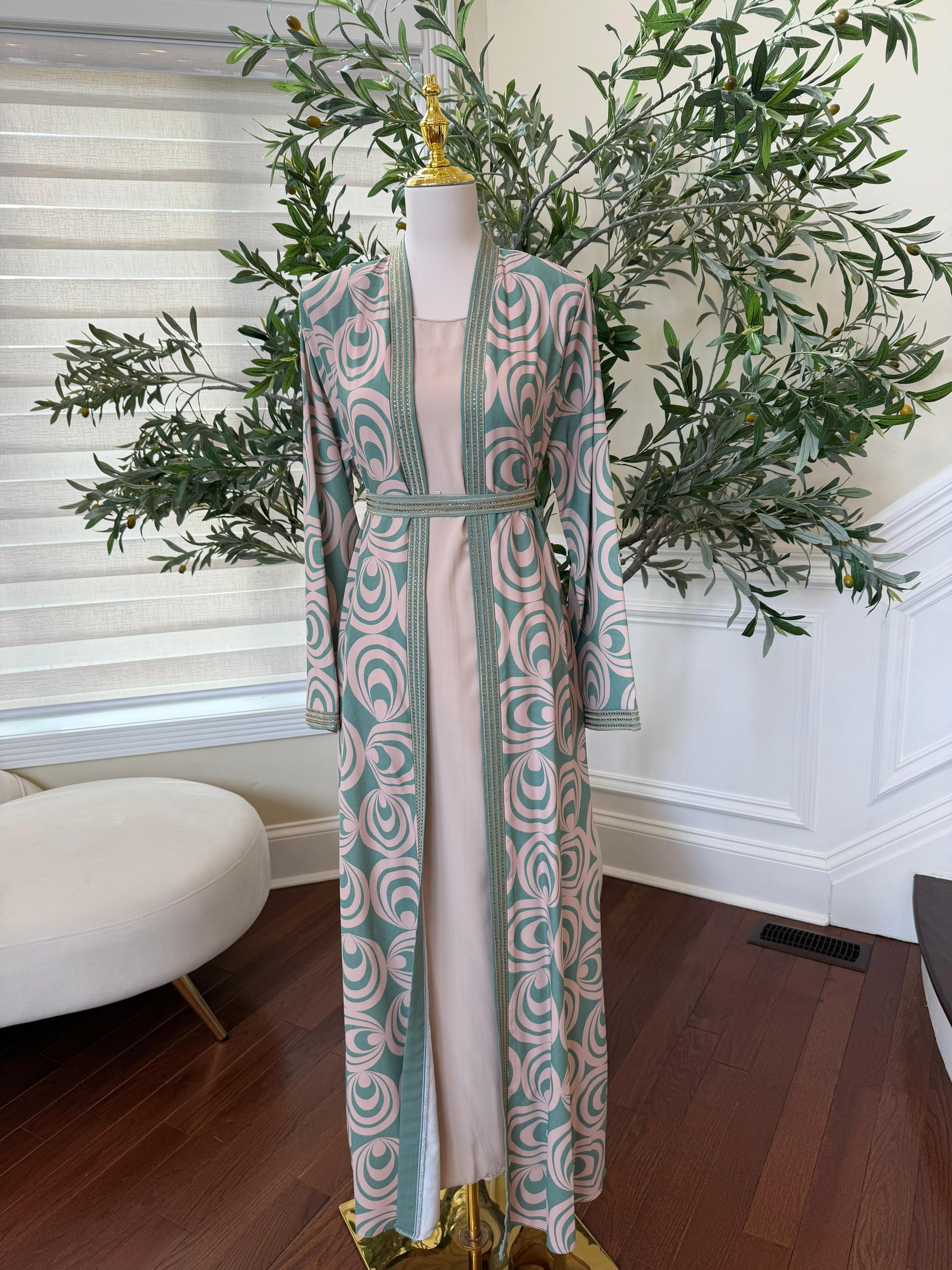 Mint Harmony Two-Piece Abaya