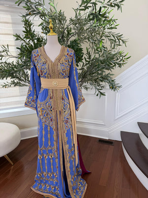 Lavender Golden Beaded Embroidery Kuftan