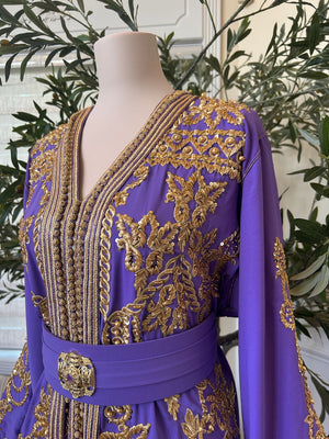 Lavender Purple Golden Detail Kuftan