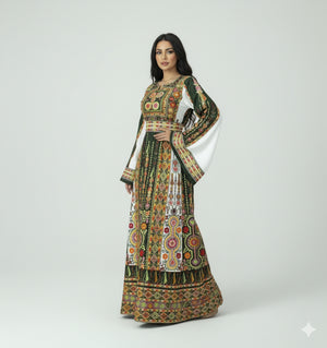 Olive Green/White Satin
Maleka Embroidered Thobe