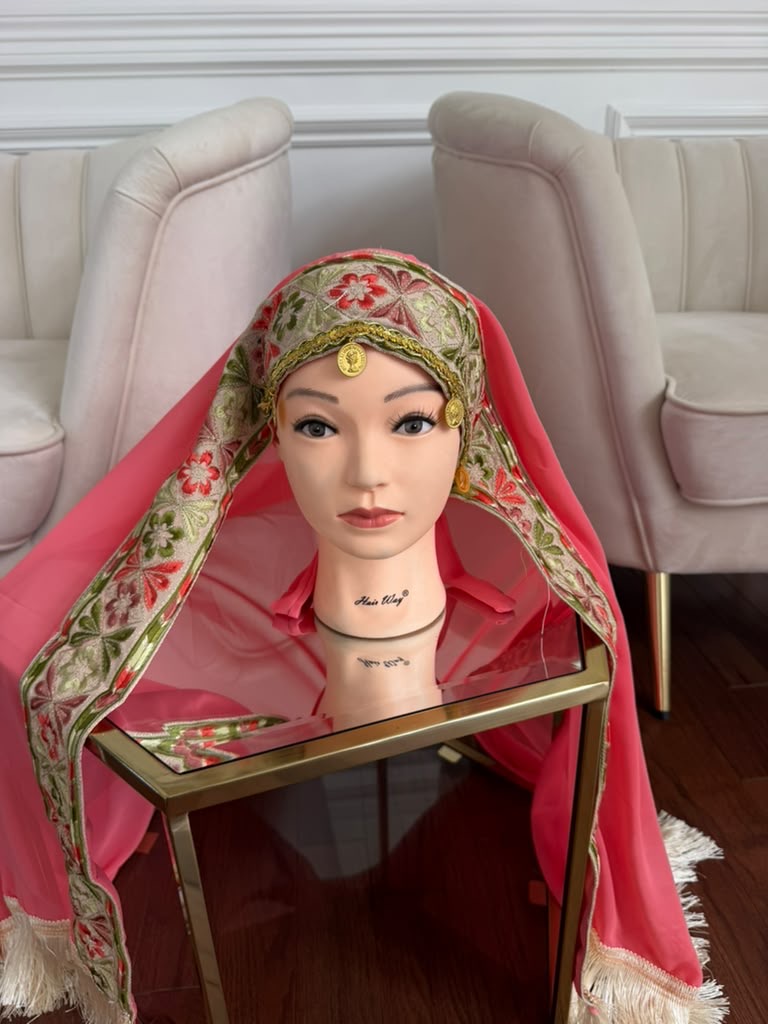 Pink Embroidery Elegance Khirka Shal