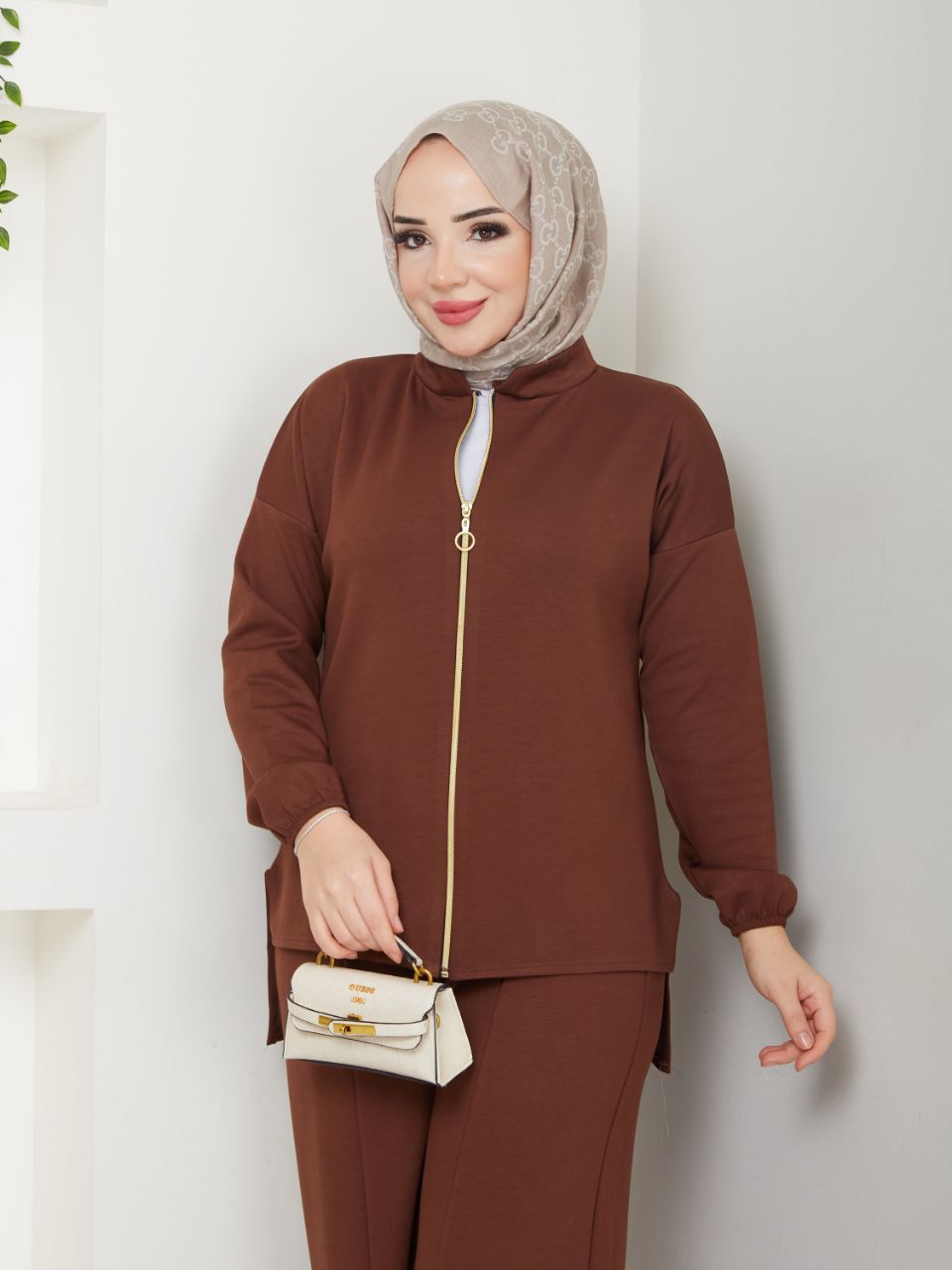 Two Piece Zipper Sweater Casual Set