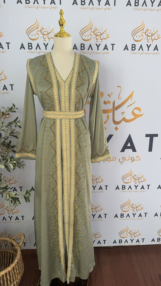 Golden Green Elegance Kuftan