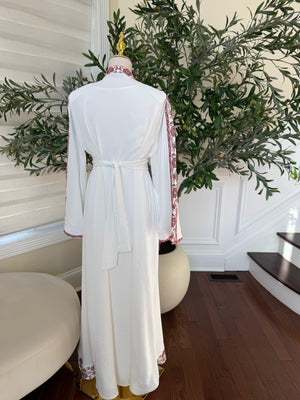White Royale Red Tatreez Heritage Thobe