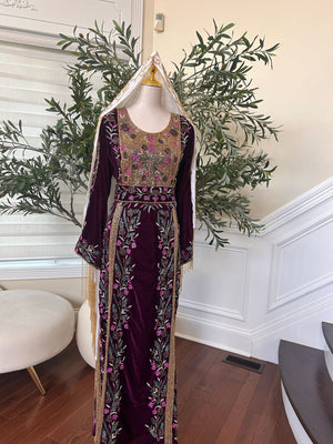 Purple Velvet Stone Thobe