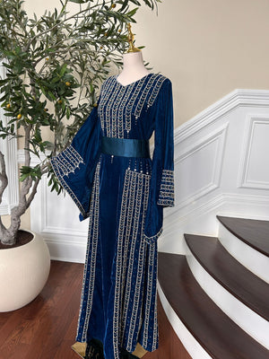 Blue Velvet Stone Thobe