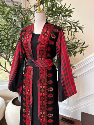 Black Two Piece Tatreez Traditional Majdalawi Thobe