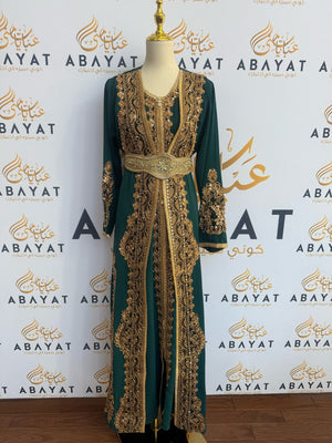 Elegant Turquoise Golden Kuftan