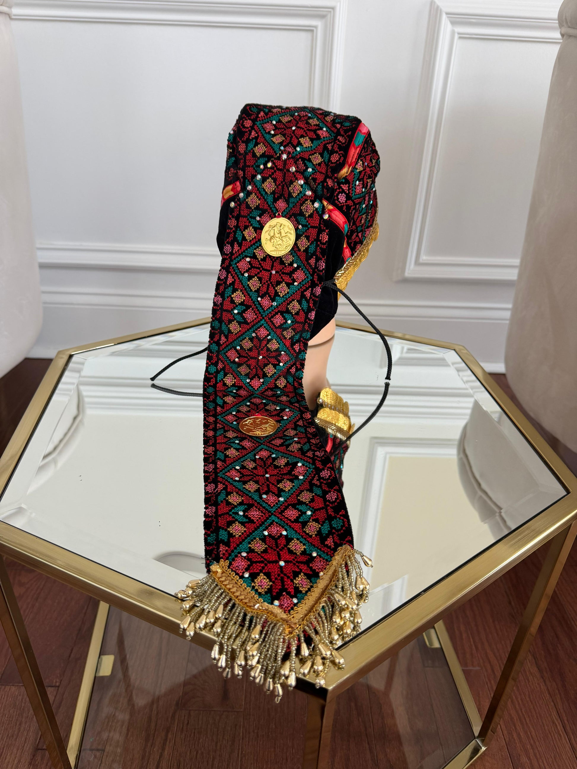 Traditional Beaded Coin Head Piece