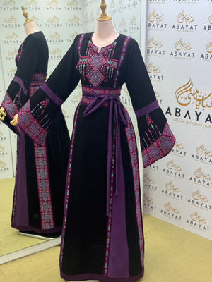 Black Embroidery Tatreez Embellishd Thobe
