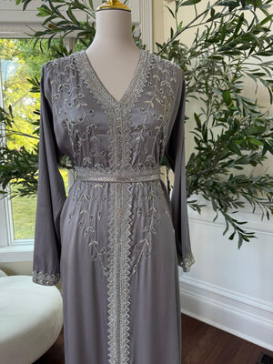 Grey Floral Essence Kuftan