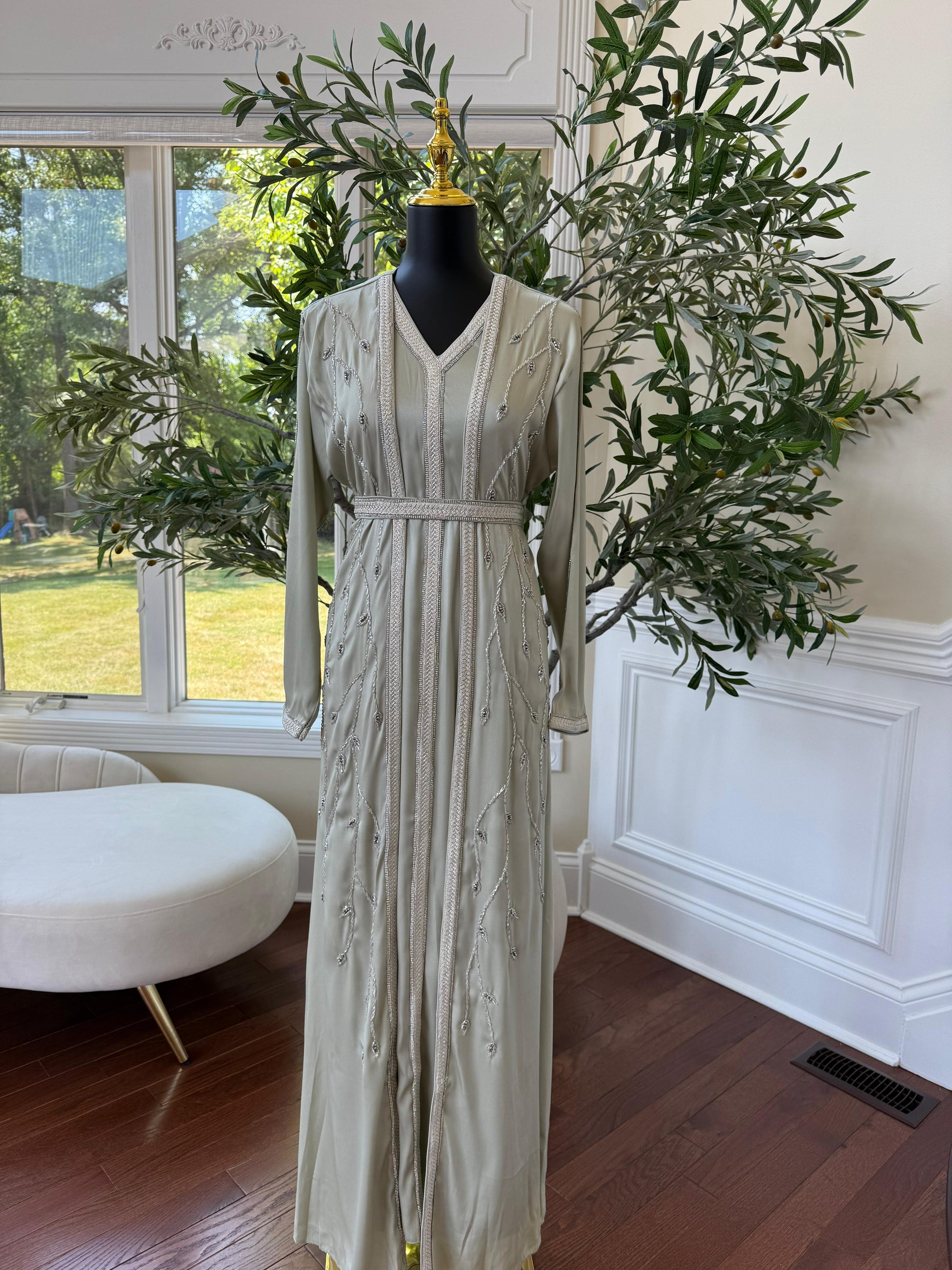 Elegant Olive Green Kuftan