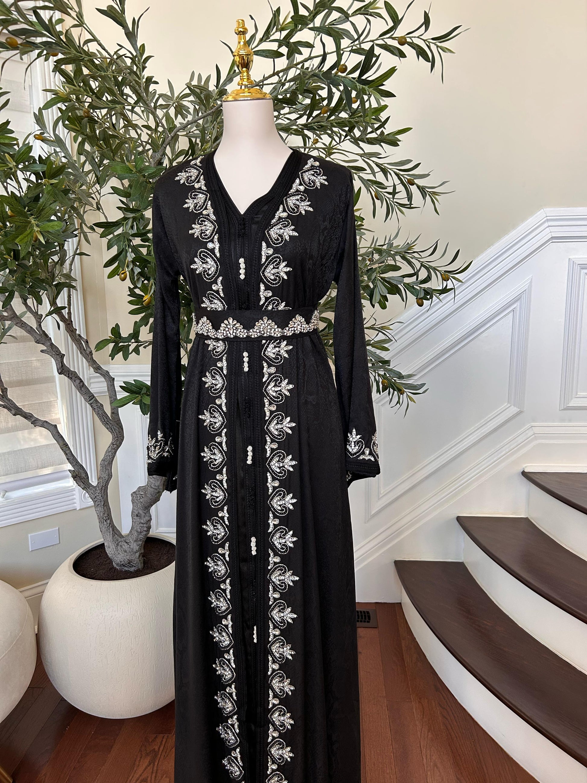 Black Royale Beaded Kuftan