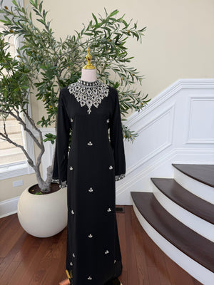 Black Radiance Beaded Kuftan