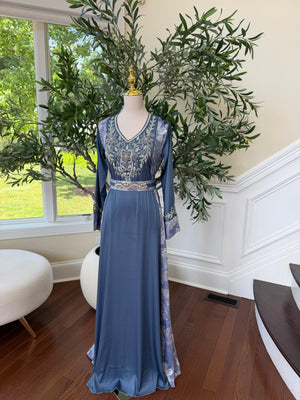 Ocean Breeze Embroidery Beaded Kuftan