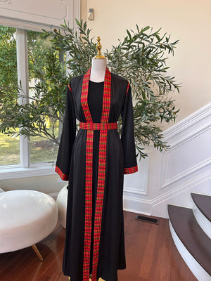 Black Embroidery Tatreez Thobe