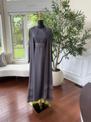 Elegant Purple Cardigan Abaya