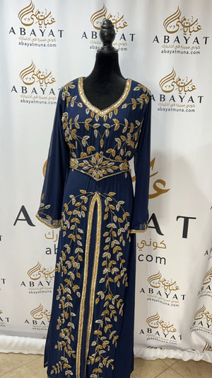 Gorgeous Navy Blue Gold/Silver Kuftan #9199080