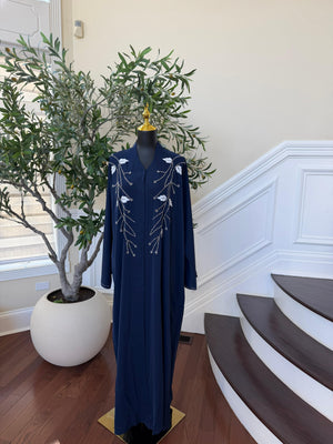 Royal Blue Rose Abaya