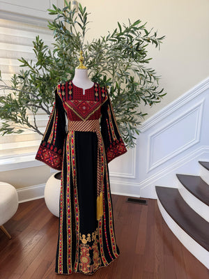 Black Embroidery Tatreez Traditional Thobe