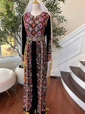 Black Velvet Stone Thobe