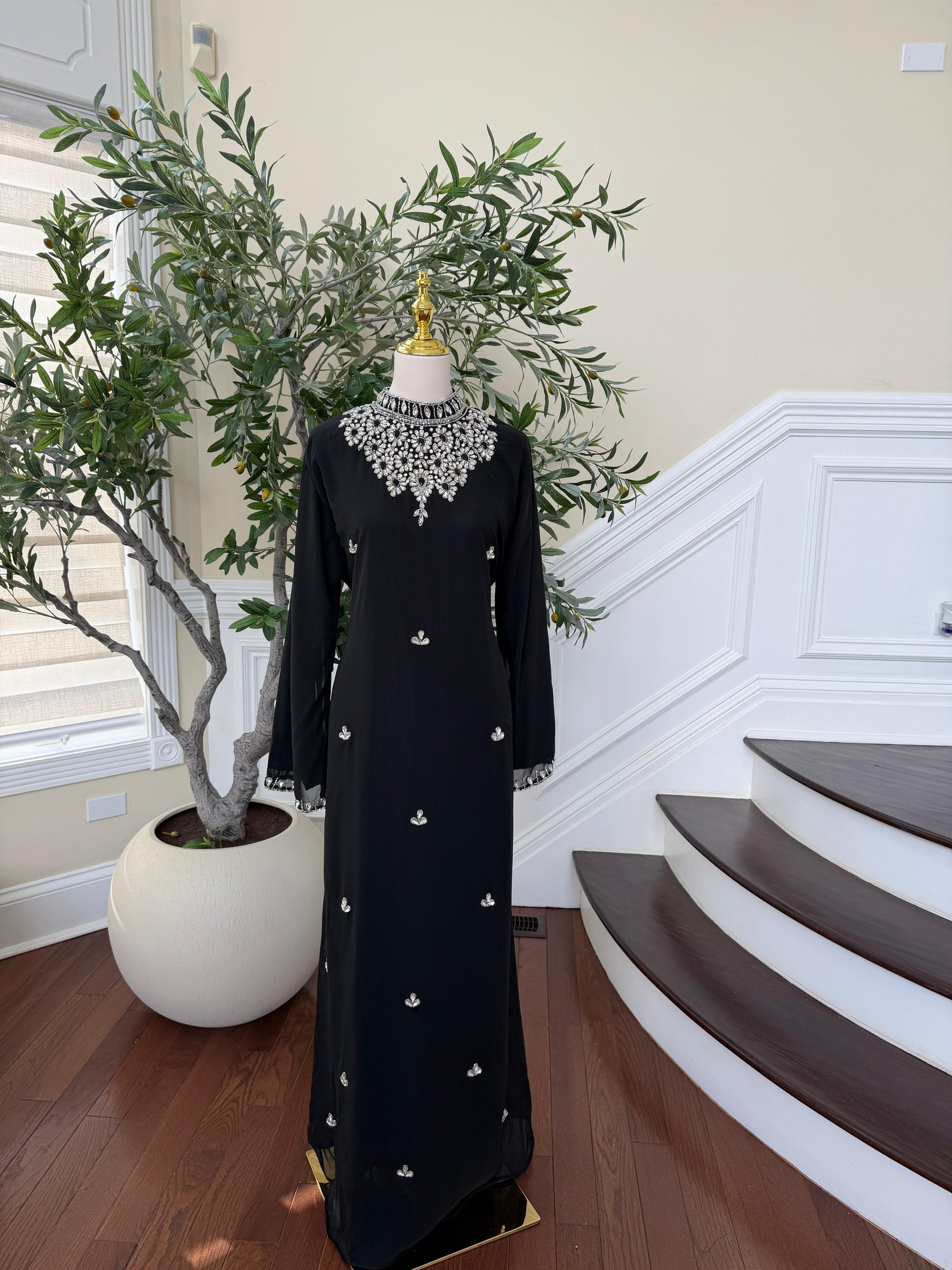 Black Radiance Beaded Kuftan