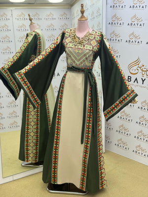 Palestinian Couture Thobe – Festival Green Collection