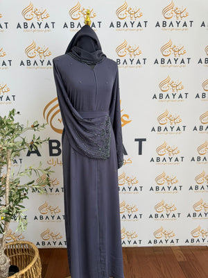 Elegant Purple Beaded Abaya