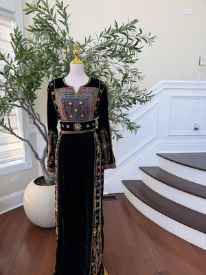 Black Velvet Stone Thobe