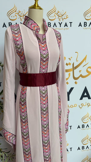 Pink Tatreez Two Piece Abaya