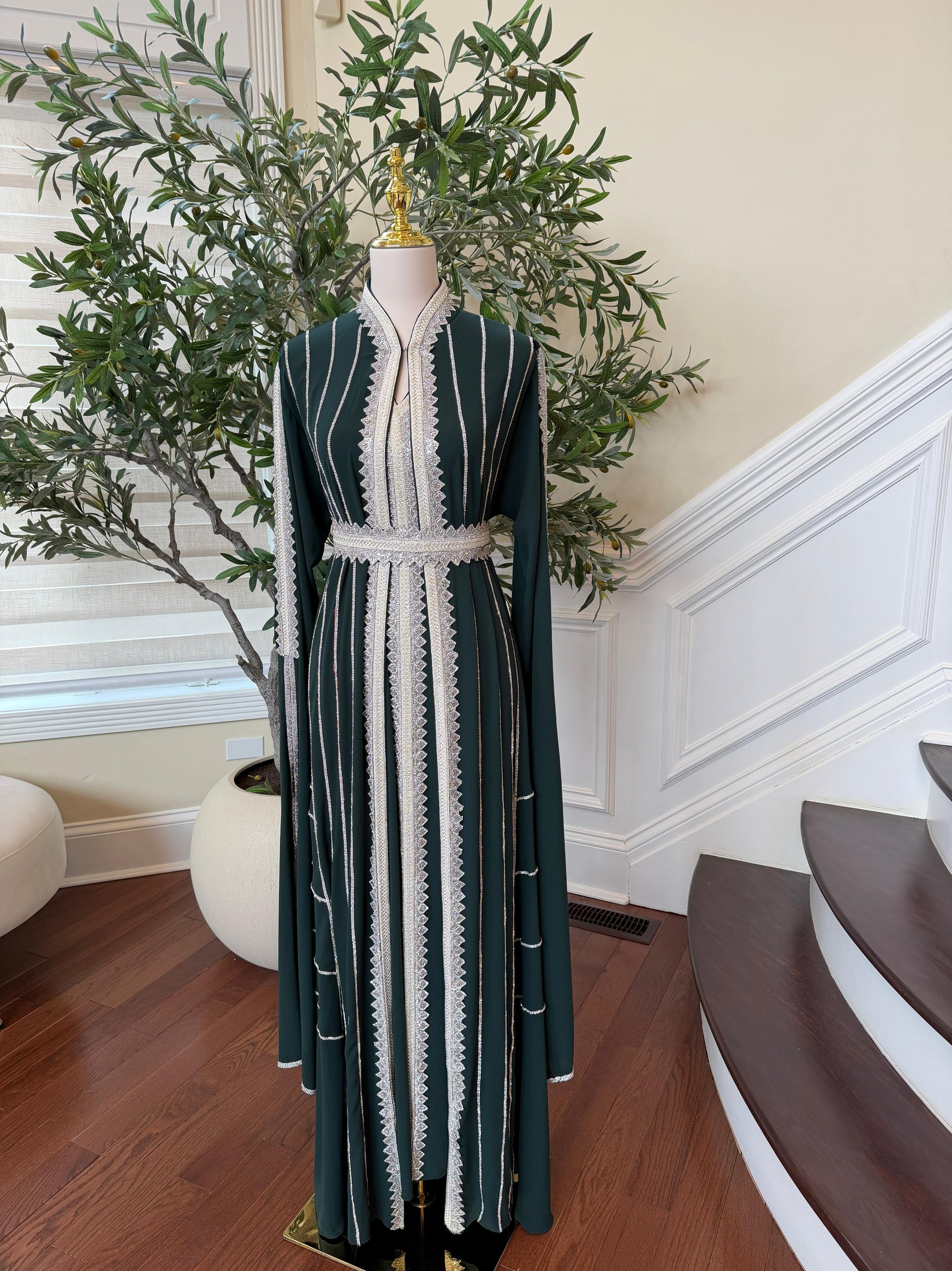 Green Silver Stone Essence Kuftan