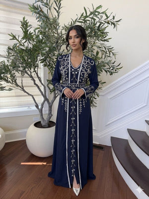 Blue Royale Beaded Kuftan
