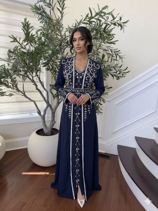 Blue Royale Beaded Kuftan