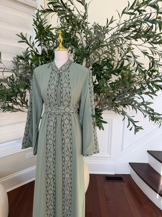 Sage Heritage Tatreez Embroidered Thobe