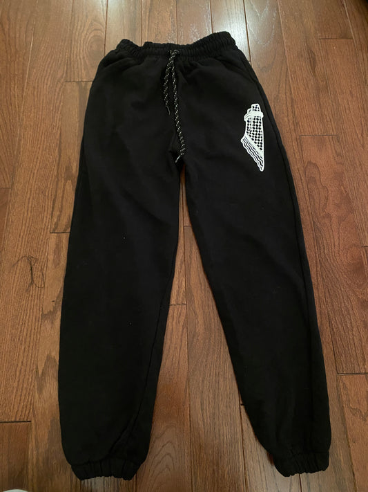 Black Joggers Palestine SweatPants Kids Size