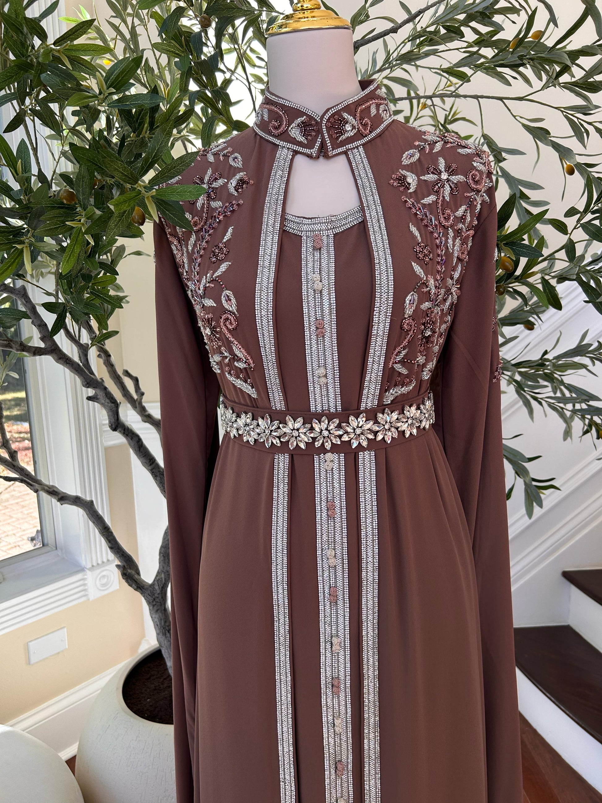 Muave Taupe Elegance Charm Kuftan
