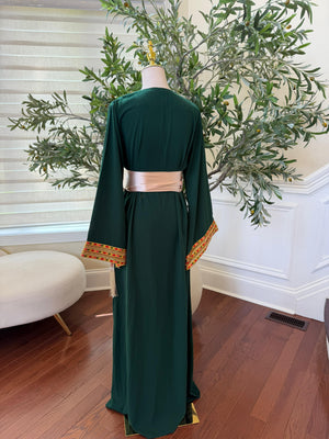 Green Embroidery Sabal Kharaz Thobe