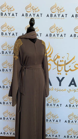 Dark Purple and Gold Abaya