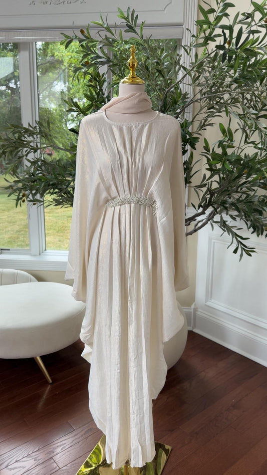 Butterfly Cream Abaya