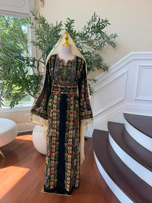 Green Embroidery Stone Elegance Thobe