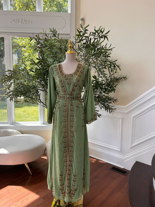 Mint Green Golden Charm Kuftan