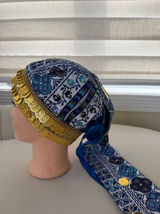 Blue Tatreez Embroidery Awka