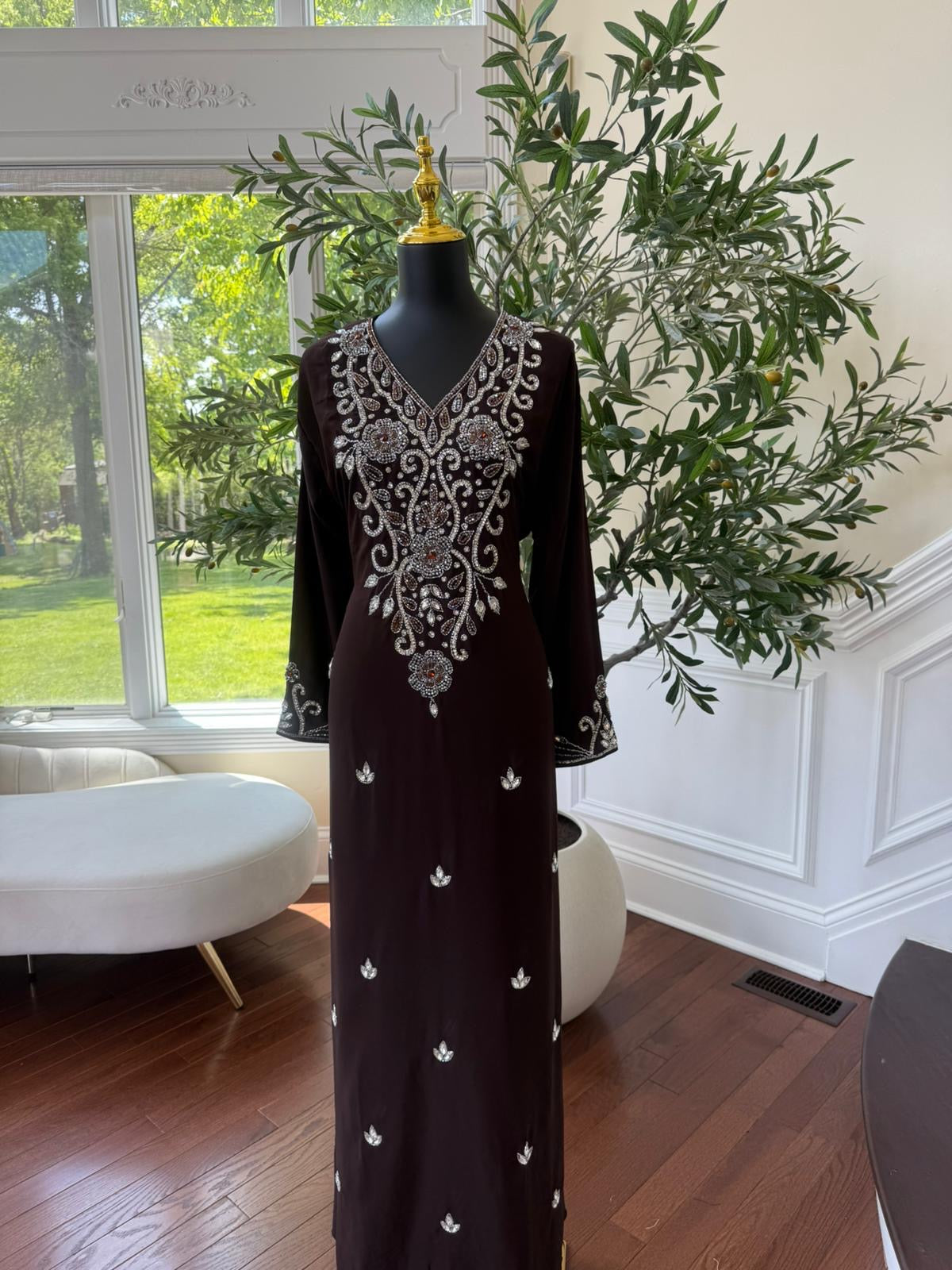 Brown Kuftan Maxi Dress