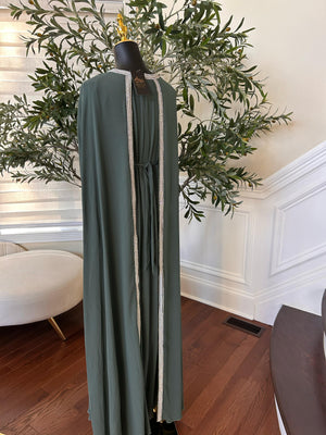 Emerald Green Royale Stone Beaded Kuftan