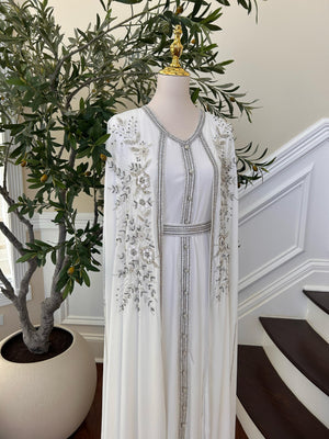 White Royale Floral Kuftan