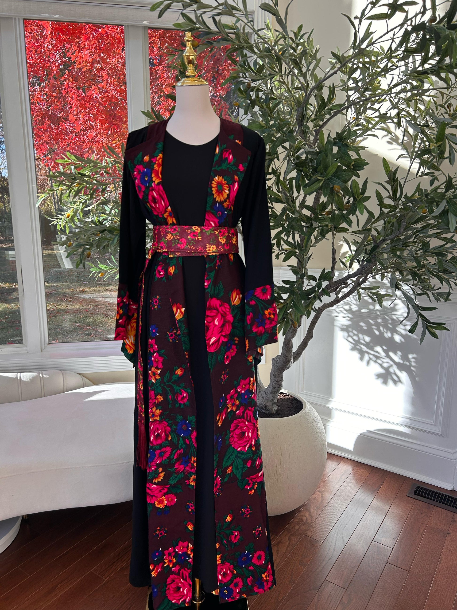 Floral Two Piece Cardigan Thobe